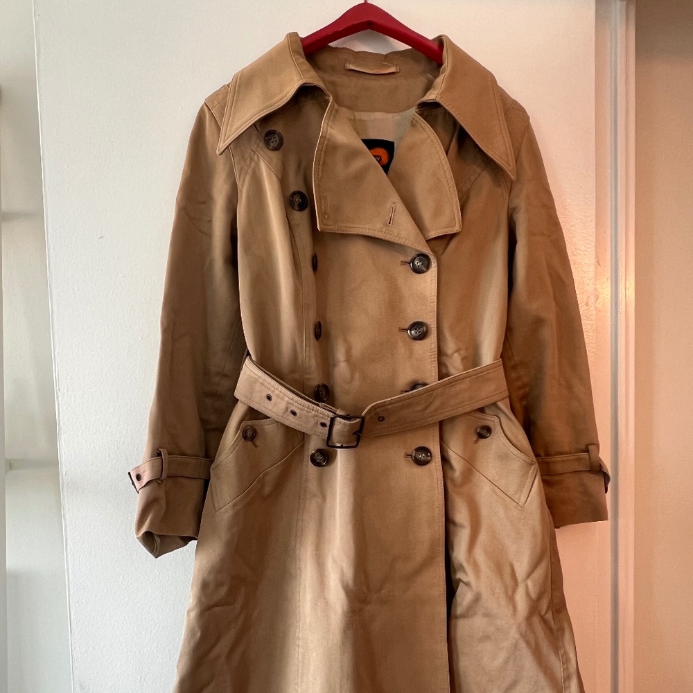 Women's Vintage Fox Run Trench Coat – Tan – Size Large